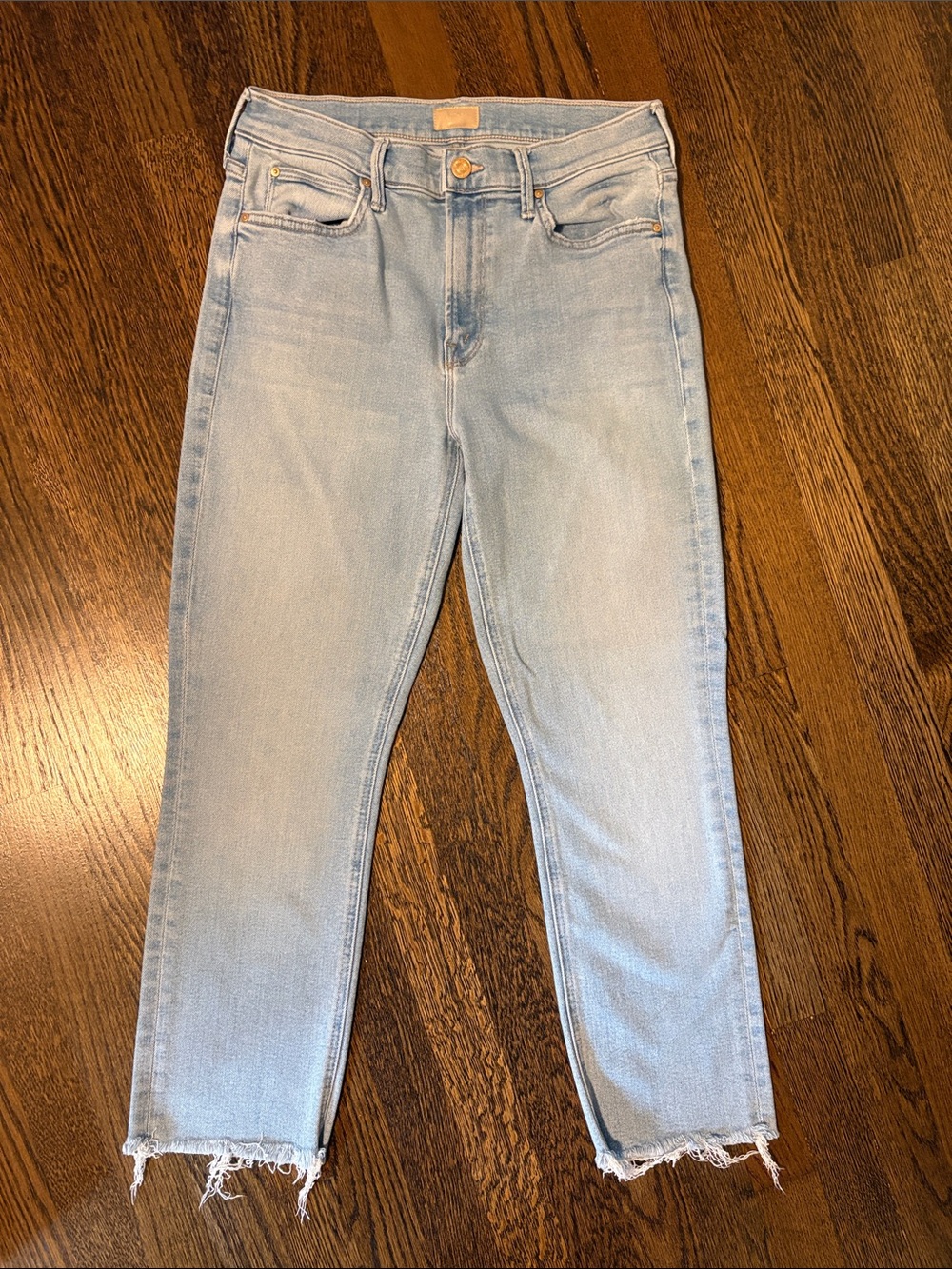 MOTHER Light Blue High-Rise Ankle Jeans
